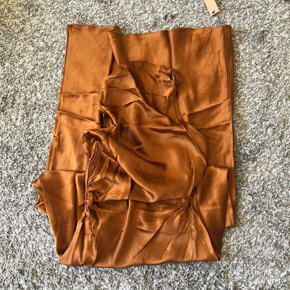 NWT Reformation Anaiis Silk Dress Sz4 Copper Orange Cocktail Soft - Picture 6 of 11